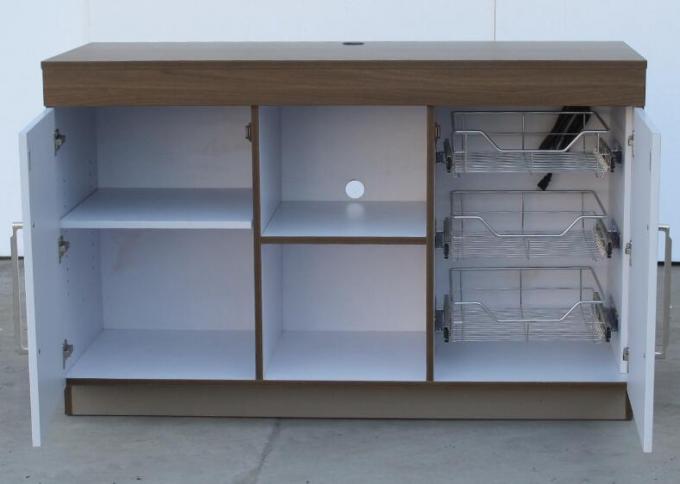 Top blanco del gabinete HPL del refrigerador de la microonda del hotel del color con lateral montado 0