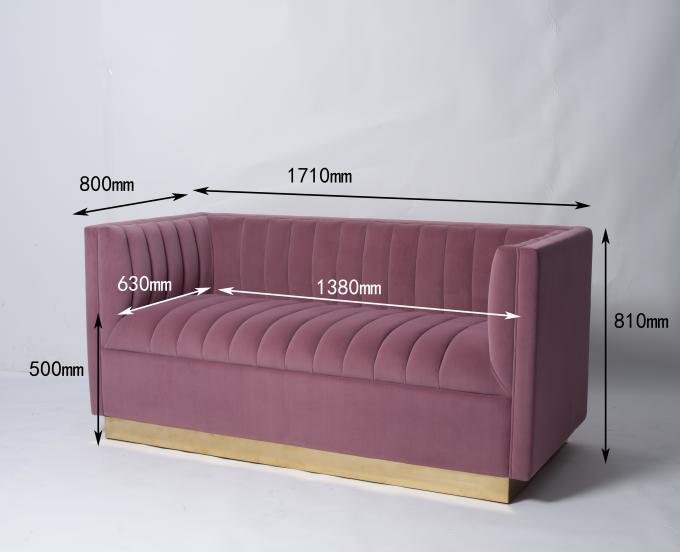 Forme a Sofa With Metal Base empenachado terciopelo rosado ahumado 0