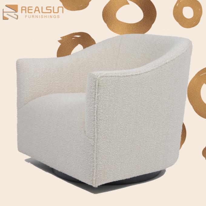 Butaca beige mullida de la tela de lujo moderna de la sala de estar sola 1