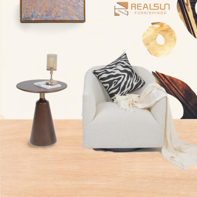 Butaca beige mullida de la tela de lujo moderna de la sala de estar sola 2