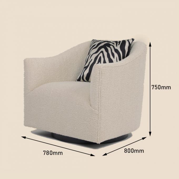 Butaca beige mullida de la tela de lujo moderna de la sala de estar sola 3