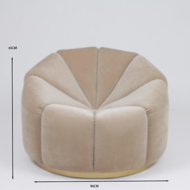 Ocio Sofa With Metal Base de la calabaza del terciopelo de los muebles de la sala de estar solo 2
