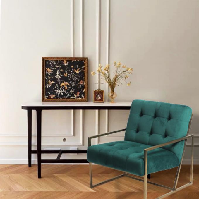 Sala de estar casera de lujo Sofa With Metal Decoration de los muebles 1