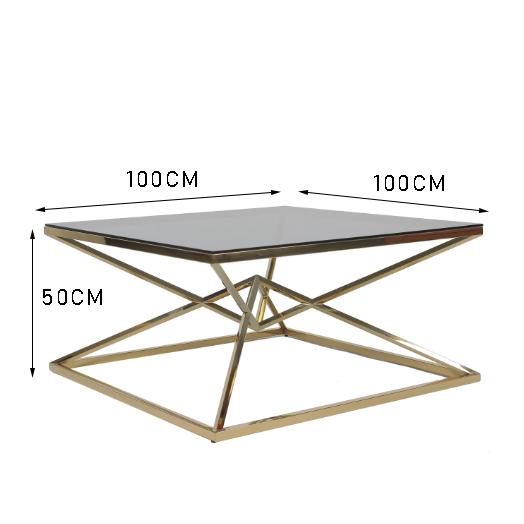 Mesa de centro traslapada del marco metálico de los triángulos 0.5cbm con el vidrio limpio 0