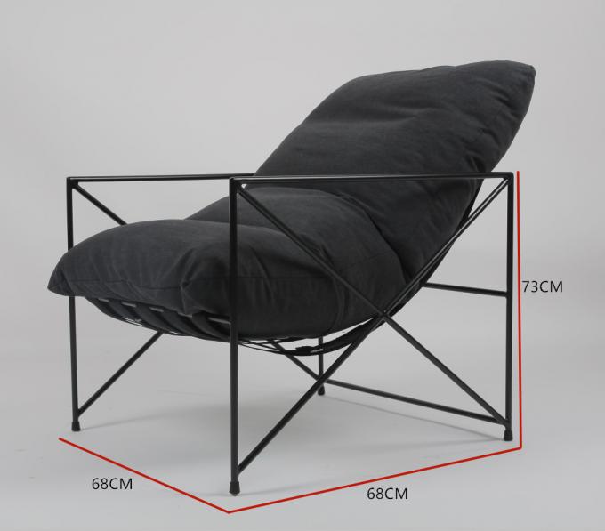 Tela perezosa Sofa With Down Filling del ODM del ocio del hierro labrado sola 0