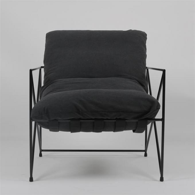 Tela perezosa Sofa With Down Filling del ODM del ocio del hierro labrado sola 1