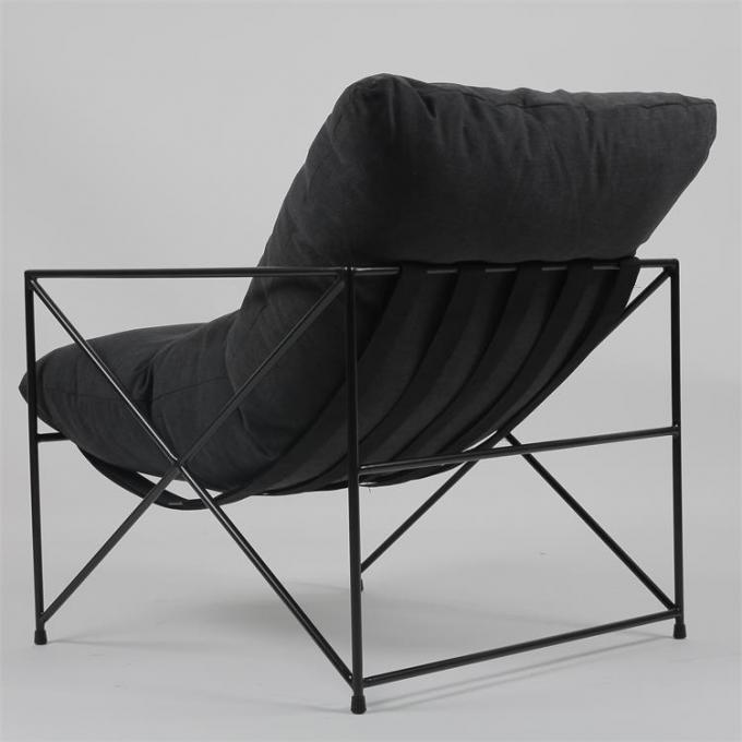 Tela perezosa Sofa With Down Filling del ODM del ocio del hierro labrado sola 2