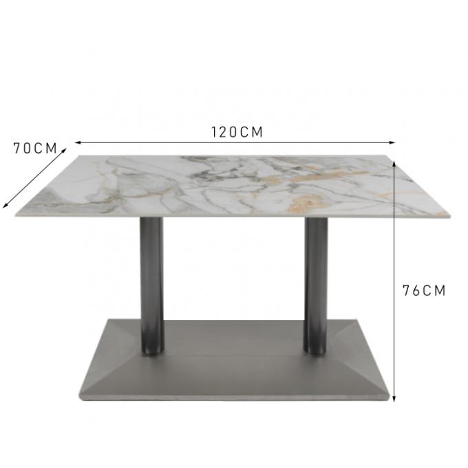 Mesa de comedor de lujo del pedestal del mármol del OEM del cuadrado 0