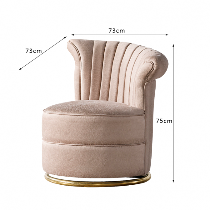 Sala de estar casera Sofa Chair de la tela H75cm del terciopelo 0