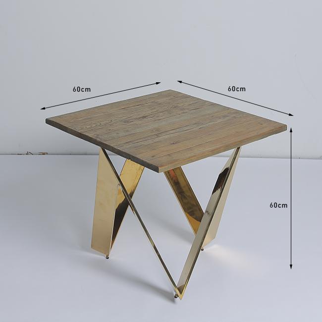 la mesa de centro X de la sala de estar de los 60x60x60cm formó con la pierna de cobre amarillo 0