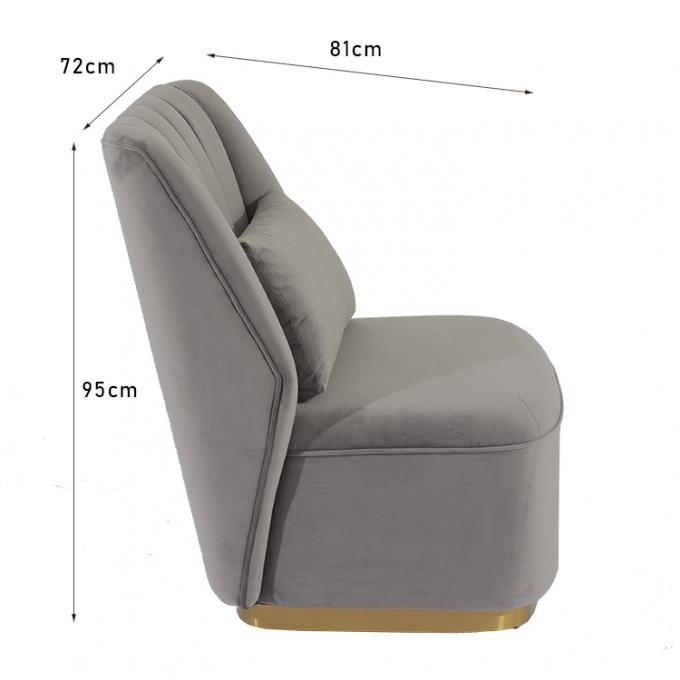 tela Gray Armchair For Cafe del terciopelo del ocio de la altura de los 95cm 0