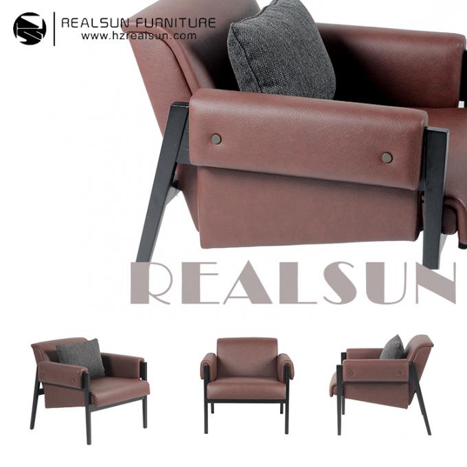 Los muebles del hotel fijaron la altura ocasional los 73cm de la silla del marco metálico de cuero de la PU 1