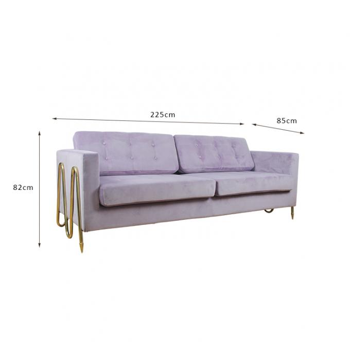 Pequeña sala de estar Sofa Unified Decoration moderno de la tela del terciopelo del apartamento 0