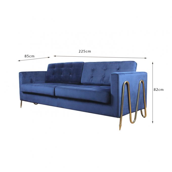 Sofá de acero inoxidable W los 225cm de la tela de Small Apartment Modern del diseñador 0