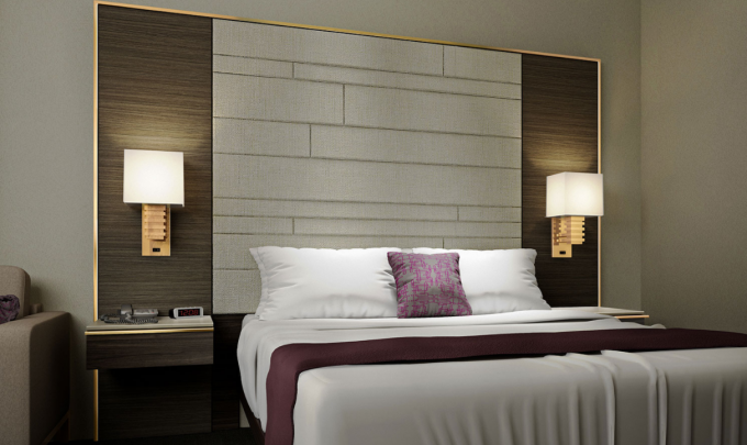 Muebles de lujo modernos del dormitorio del MDF de la madera contrachapada para el hotel 0