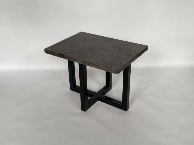 Moderno de lujo de acero inoxidable de la base de la mesa de centro de la cabecera del top de la piedra 2