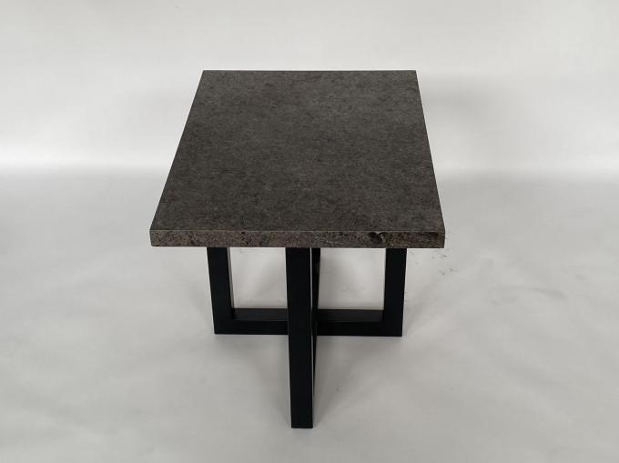 Moderno de lujo de acero inoxidable de la base de la mesa de centro de la cabecera del top de la piedra 3