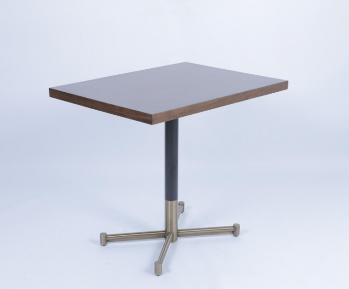 Mesa de cama de madera de madera de acero inoxidable de lujo moderno 1