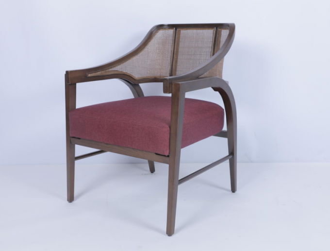 No plegado personalizado moderno sillón de respaldo alto tela marco de madera 1