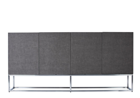 comprar Aparador de Grey Veneered Panels Hotel Room con con base metálica Fabricación en línea