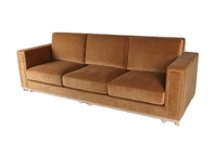 orange velvet new design down living room 3 seat  solid wood frame sofa