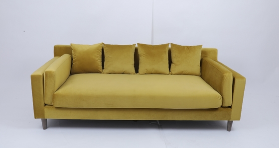 comprar Terciopelo copetudo 3 Seater Sofa Set For Living Room seccional modular del botón Fabricación en línea