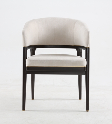 comprar Silla de comedor de ocio de grado comercial para sala de estar de tela de lujo blanca de madera de haya maciza Fabricación en línea