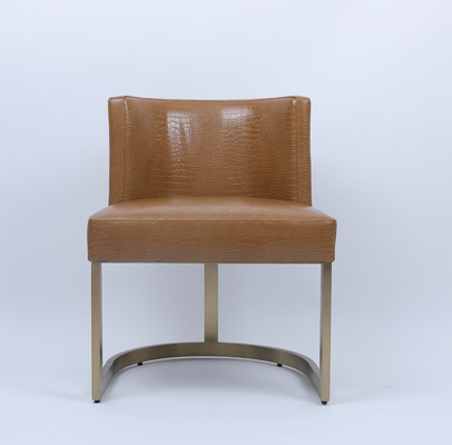 comprar Silla de comedor de ocio para sala de estar de cuero dorado de Metal de lujo para Hotel Fabricación en línea