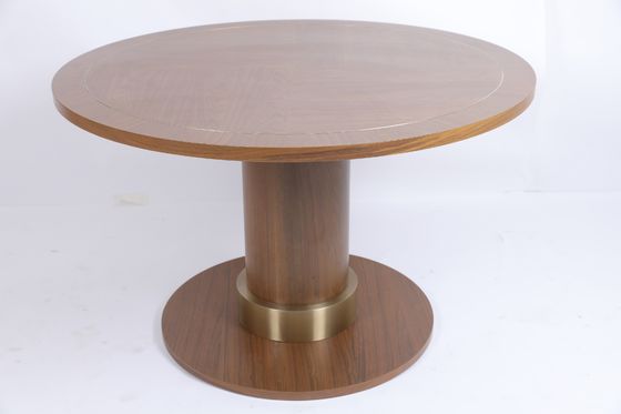 Un buen precio. Base del pedestal de la mesa de comedor de la frontera del embutido del metal de la chapa del roble blanco con el cuello del metal en línea