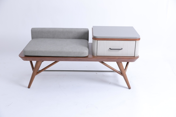 comprar Banco del equipaje de la tapicería del dormitorio del hotel con las piernas de madera maciza del cajón Fabricación en línea