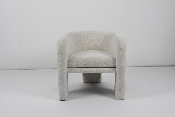 comprar Acento perezoso del salón de las lanas del cordero de Sofa Cream White Boucle Chair de la lana de cordero solo Fabricación en línea