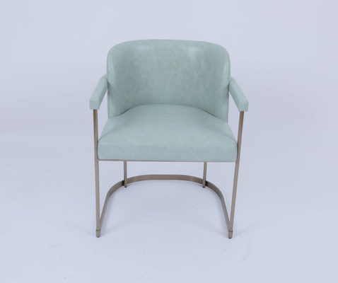 comprar Anuncio publicitario de cena de acero inoxidable cepillado de la silla de la sala de estar de lujo de cobre amarillo del vinilo Fabricación en línea