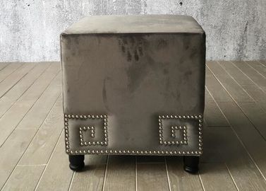 comprar Cubo del banco de Ottoman del dormitorio de la tela del terciopelo para la cama del extremo, Grey Color Fabricación en línea