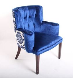 comprar Blue Velvet empenachó los muebles caseros de la silla, sala de estar de madera de las butacas que cenaba la silla Fabricación en línea