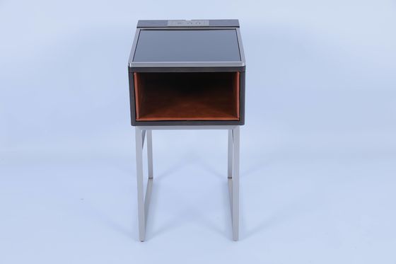 comprar Mesas de noche de hotel moderno de madera maciza de acero inoxidable Fabricación en línea