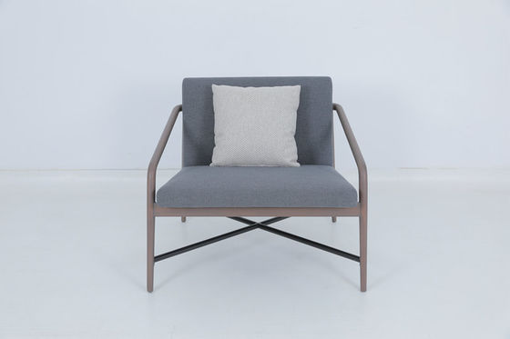 comprar Sillones de comedor de hospitalidad de época Tapicería de madera Sillón de brazo gris Fabricación en línea