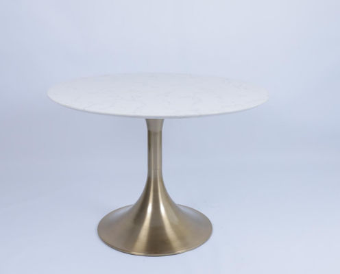comprar Mesa de cama de piedra con base de acero inoxidable de lujo moderna Fabricación en línea