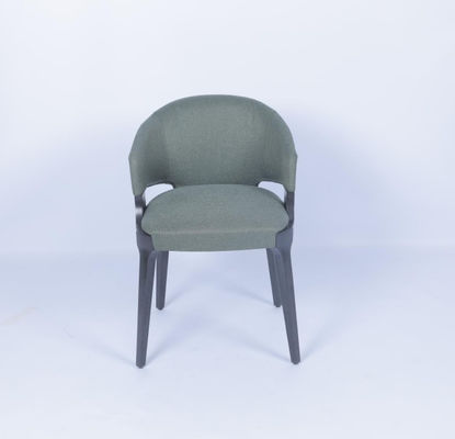 comprar Madera de terciopelo sillas de comedor modernas de brazo de tela personalizada marco de madera Fabricación en línea