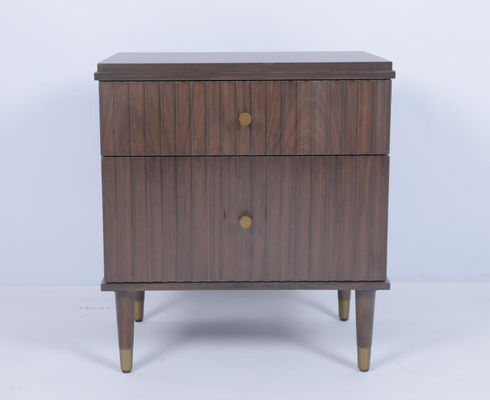 comprar Hotel de lujo de dos cajones mesa de noche con carilla de nuez Fabricación en línea