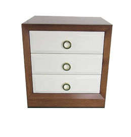 comprar Soportes de madera de la noche del dormitorio del marco de la nuez con 3 el final blanco Front Panel Drawers Fabricación en línea