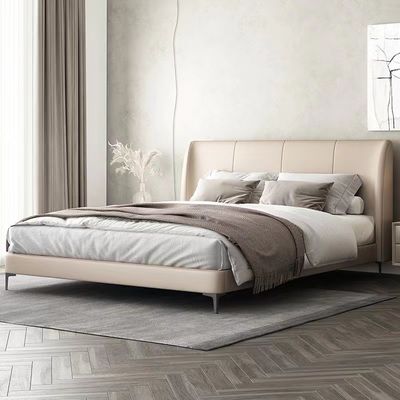 comprar Cama de hotel de lujo de estilo europeo con tapicería beige Fabricación en línea