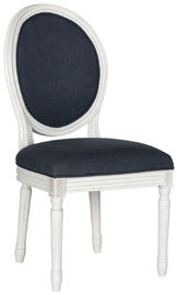 comprar Marco de madera blanco trasero del modelo nuevo del óvalo moderno francés del estilo con la silla de cena de madera de la tela negra Fabricación en línea