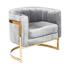 comprar El terciopelo casero del gris de los muebles curvó botón de acero inoxidable de oro de alquiler del sofá del ocio del metal de los muebles del acontecimiento el solo empenachado Fabricación en línea