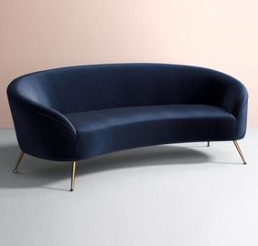 comprar Sofá azul del metal del alquiler de los muebles del acontecimiento de los muebles de la tapicería de la tela del terciopelo de los muebles caseros con la pierna de cobre amarillo 4 en color negro Fabricación en línea