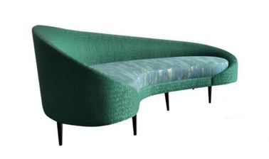 comprar sofá moderno francés de la tela del terciopelo del verde del sofá de los muebles de la boda del acontecimiento del nuevo diseño 2018 Fabricación en línea