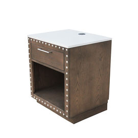 comprar Madera sólida Nightstand, madera moderna Nightstand del cuarzo del cajón blanco del top 1 por encargo Fabricación en línea