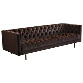 comprar Sofá clásico de lujo de la sala de estar del terciopelo del recliner de los muebles europeos con con base metálica de oro Fabricación en línea