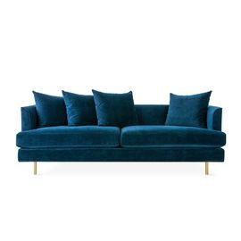 comprar Sofá azul europeo del terciopelo del diseño moderno del estilo con con base metálica de acero inoxidable Fabricación en línea