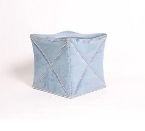 comprar Cubo moderno del taburete de Ottoman del cuadrado de la tapicería de Blue Velvet para el dormitorio Fabricación en línea