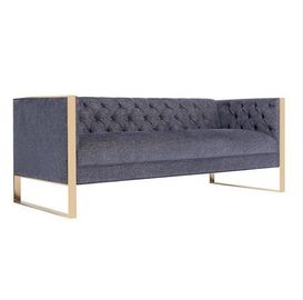 comprar Sofa Upholstered Wedding Rental tapizado tela con base metálica de oro Fabricación en línea